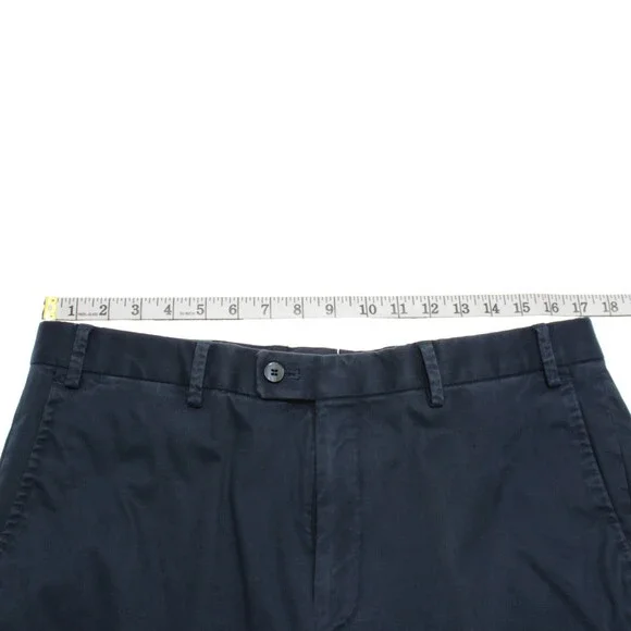 Hiltl NWT Chinos / Casual Pants Size 34 US Dayne In Solid Blue Cotton Blend